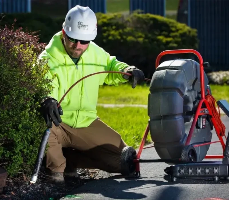 running a sewer camera line