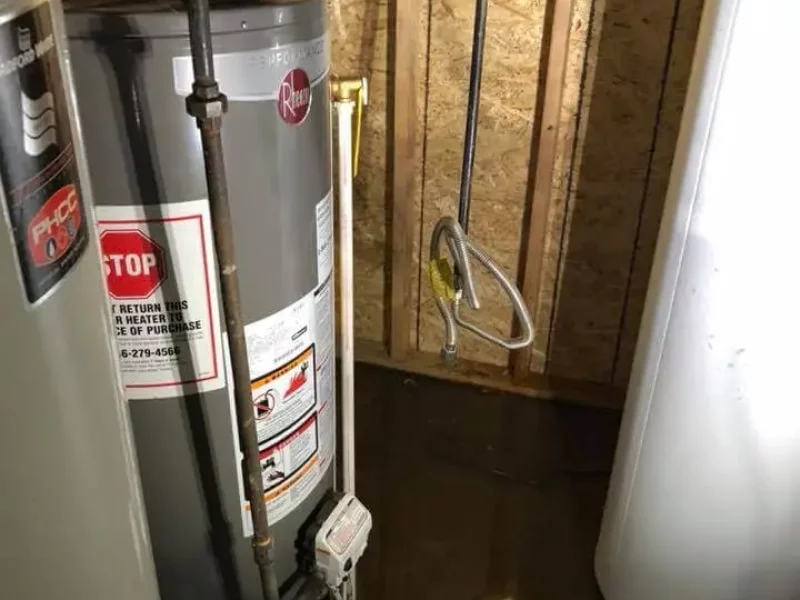 An old leaking water heater